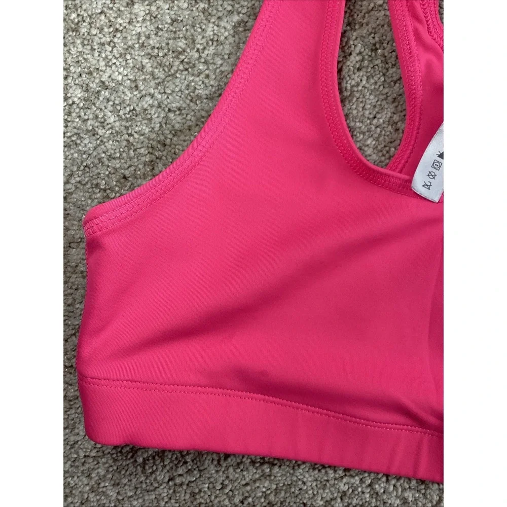 Womens 90 Degree Sports Bra Pink Racerback Bra Size Med